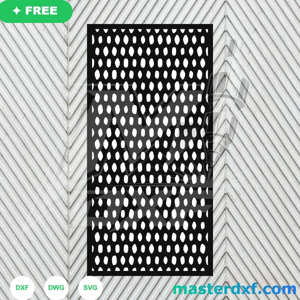 Oval Dot Mesh Door Panel Free DXF DXF File